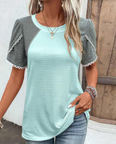 Färgblock T-shirt med rund hals